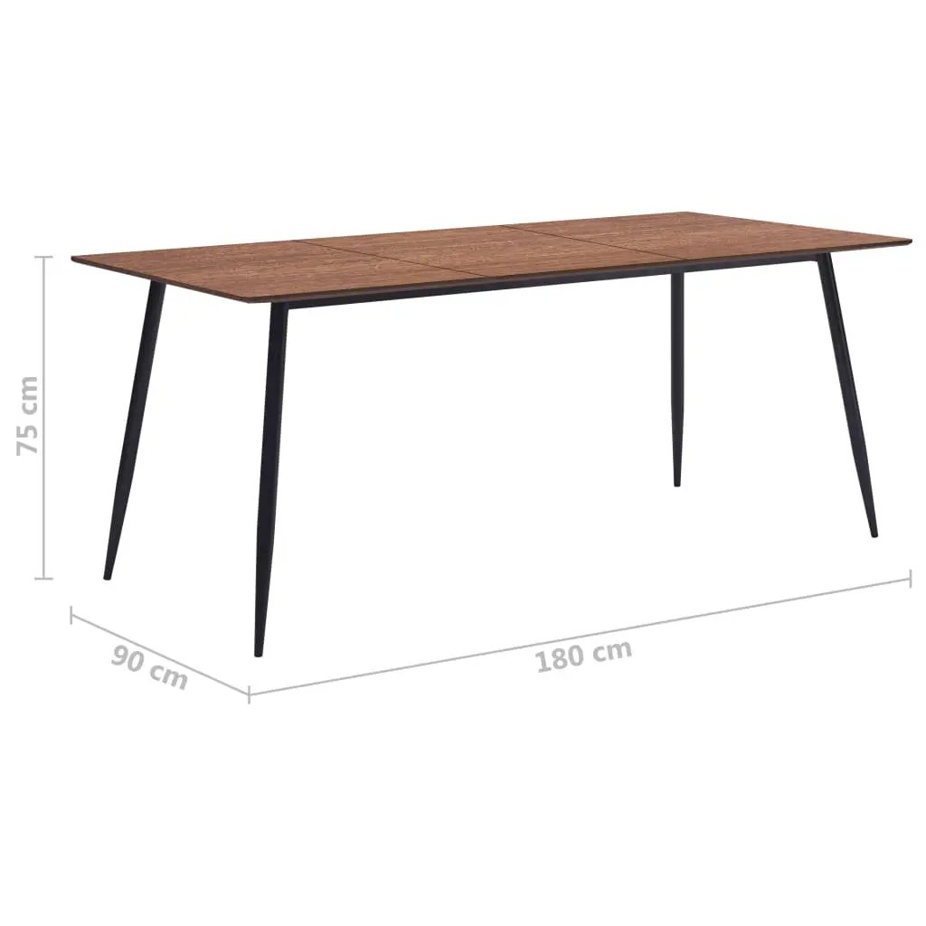 vidaXL Dining Table Brown 180x90x75 cm MDF
