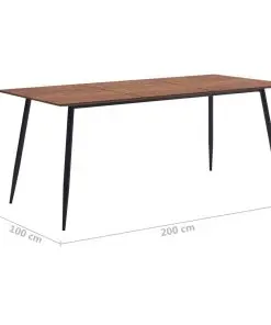 vidaXL Dining Table Brown 200x100x75 cm MDF