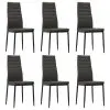 vidaXL Dining Chairs 6 pcs Grey Faux Leather