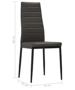 vidaXL Dining Chairs 6 pcs Grey Faux Leather