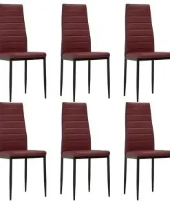 vidaXL Dining Chairs 6 pcs Bordeaux Red Faux Leather