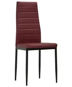 vidaXL Dining Chairs 6 pcs Bordeaux Red Faux Leather