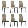 vidaXL Dining Chairs 6 pcs Cappuccino Faux Leather