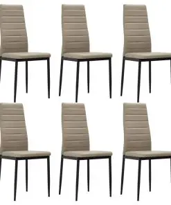 vidaXL Dining Chairs 6 pcs Cappuccino Faux Leather