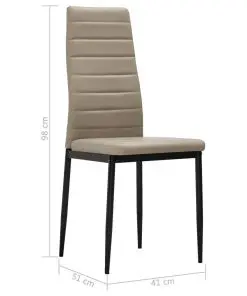 vidaXL Dining Chairs 6 pcs Cappuccino Faux Leather
