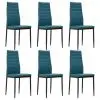 vidaXL Dining Chairs 6 pcs Sea Blue Faux Leather vidaXL Dining Chairs 6 pcs Sea Blue Faux Leather