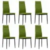 vidaXL Dining Chairs 6 pcs Lime Green Faux Leather
