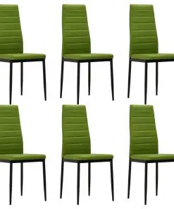 vidaXL Dining Chairs 6 pcs Lime Green Faux Leather