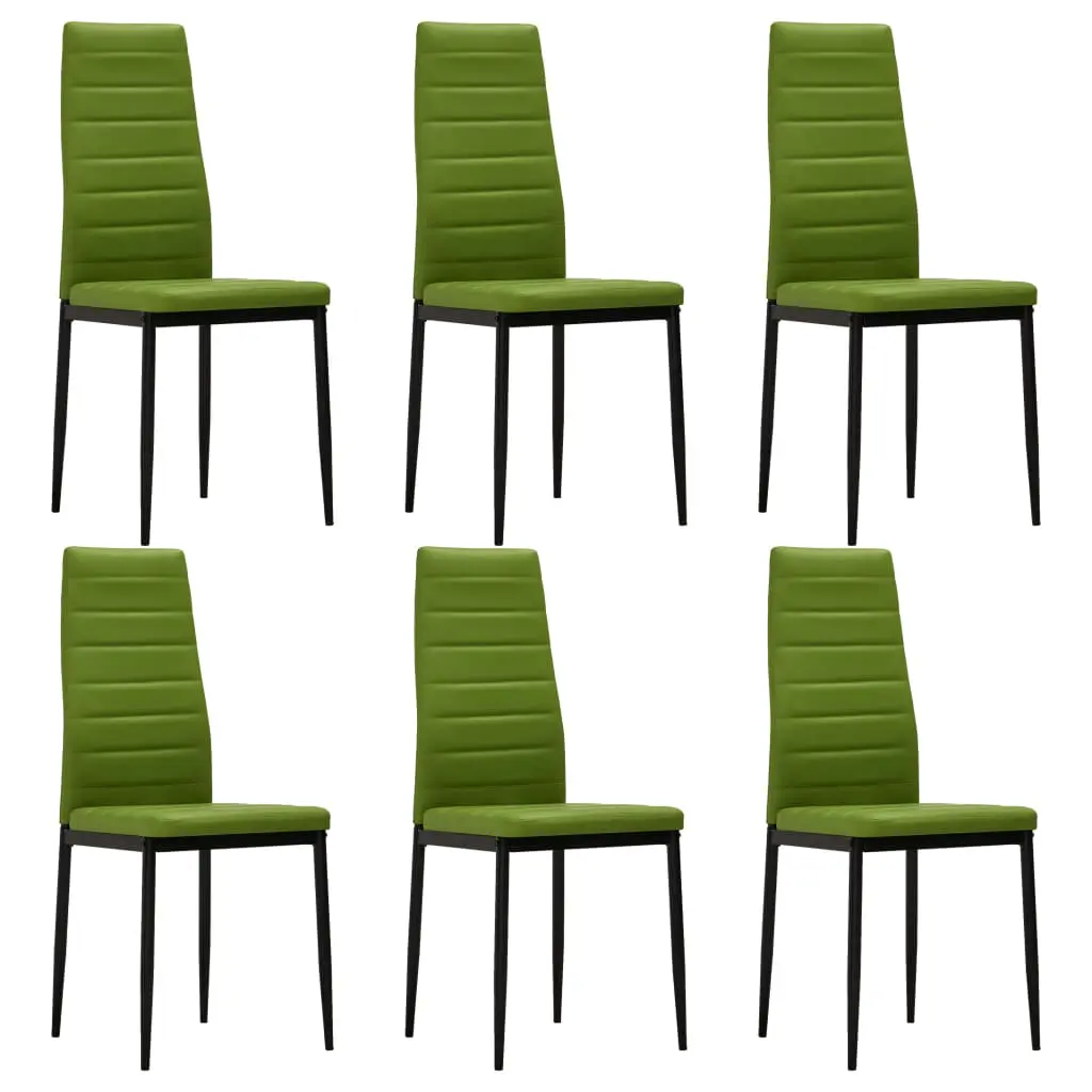 vidaXL Dining Chairs 6 pcs Lime Green Faux Leather