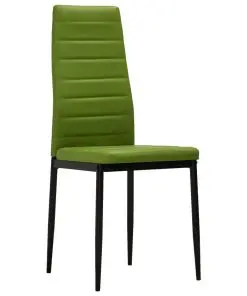 vidaXL Dining Chairs 6 pcs Lime Green Faux Leather