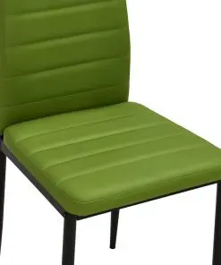 vidaXL Dining Chairs 6 pcs Lime Green Faux Leather