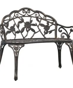 vidaXL Bistro Bench 100cm Bronze Cast Aluminium