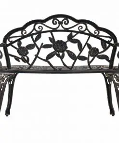 vidaXL Bistro Bench 100cm Bronze Cast Aluminium