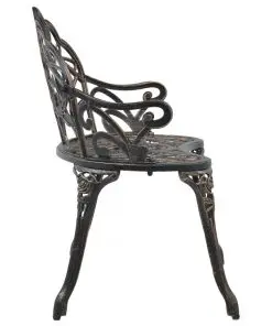 vidaXL Bistro Bench 100cm Bronze Cast Aluminium