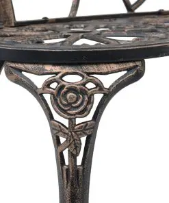 vidaXL Bistro Bench 100cm Bronze Cast Aluminium