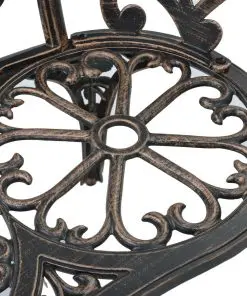 vidaXL Bistro Bench 100cm Bronze Cast Aluminium