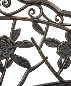 vidaXL Bistro Bench 100cm Bronze Cast Aluminium