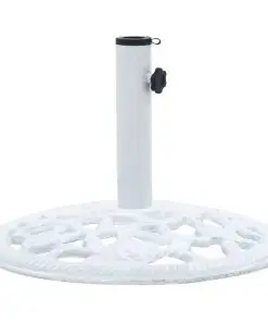 vidaXL Umbrella Base White 12 kg 48 cm Cast Iron