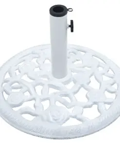 vidaXL Umbrella Base White 12 kg 48 cm Cast Iron