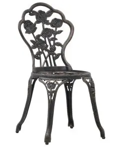 vidaXL Bistro Chairs 2 pcs Bronze Cast Aluminium
