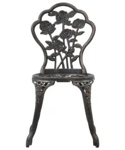 vidaXL Bistro Chairs 2 pcs Bronze Cast Aluminium