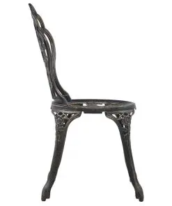 vidaXL Bistro Chairs 2 pcs Bronze Cast Aluminium