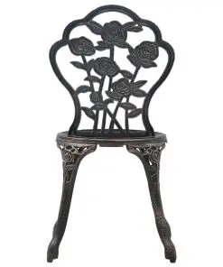 vidaXL Bistro Chairs 2 pcs Bronze Cast Aluminium