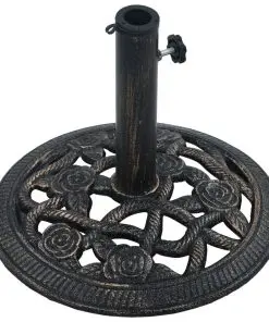 vidaXL Umbrella Base Black and Bronze 9 kg 40 cm Cast Iron
