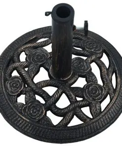 vidaXL Umbrella Base Black and Bronze 9 kg 40 cm Cast Iron