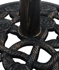 vidaXL Umbrella Base Black and Bronze 9 kg 40 cm Cast Iron