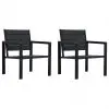 vidaXL Garden Chairs 2 pcs Black HDPE Wood Look