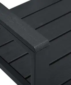 vidaXL Garden Chairs 2 pcs Black HDPE Wood Look