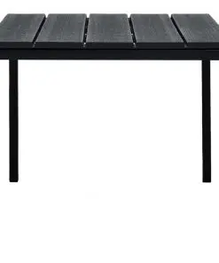 vidaXL Coffee Table Black 98x48x39 cm HDPE Wood Look