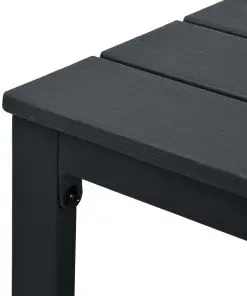 vidaXL Coffee Table Black 98x48x39 cm HDPE Wood Look
