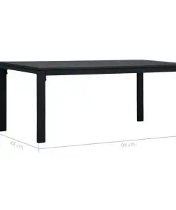 vidaXL Coffee Table Black 98x48x39 cm HDPE Wood Look