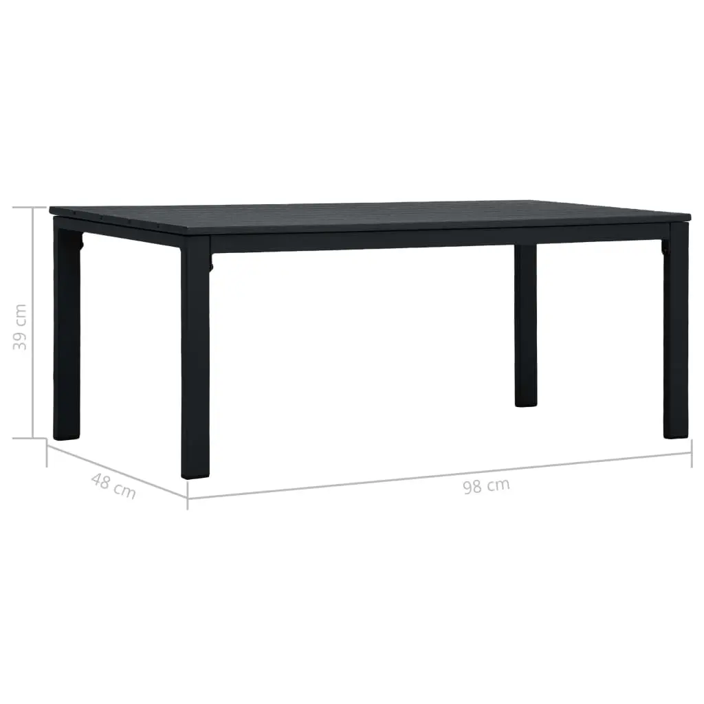 vidaXL Coffee Table Black 98x48x39 cm HDPE Wood Look
