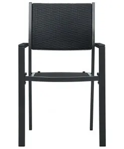 vidaXL Garden Chairs 2 pcs Black Plastic Rattan Look