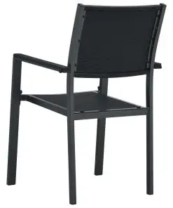 vidaXL Garden Chairs 2 pcs Black Plastic Rattan Look