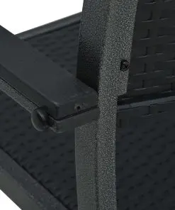 vidaXL Garden Chairs 2 pcs Black Plastic Rattan Look