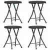vidaXL Folding Garden Stools 4 pcs Black HDPE Rattan Look vidaXL Folding Garden Stools 4 pcs Black HDPE Rattan Look