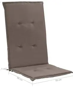 vidaXL Garden Chair Cushions 2 pcs Taupe 120x50x3 cm