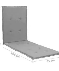 vidaXL Lounge Chair Cushion Grey 180x55x3 cm