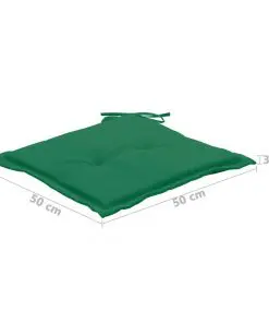 vidaXL Garden Chair Cushions 2 pcs Green 50x50x3 cm
