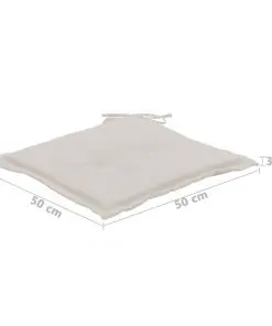 vidaXL Garden Chair Cushions 2 pcs Cream 50x50x3 cm