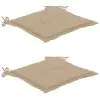 vidaXL Garden Chair Cushions 2 pcs Beige 50x50x3 cm vidaXL Garden Chair Cushions 2 pcs Beige 50x50x3 cm