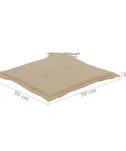 vidaXL Garden Chair Cushions 2 pcs Beige 50x50x3 cm