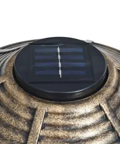 vidaXL Decorative Birdbath with Solar Powered LED Lights Plastic