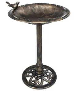 vidaXL Garden Bird Bath Bronze Plastic