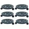 vidaXL Plant Trolleys 6 pcs Green 30 cm Plastic