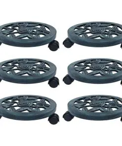 vidaXL Plant Trolleys 6 pcs Green 30 cm Plastic